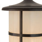 Meyda Lighting Fulton 24" Craftsman Brown Double Bar Mission Outdoor Pier Mount Light With White Art Shade Glass
