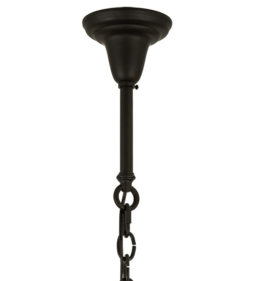 Meyda Lighting Fulton 25" 8-Light Oil Rubbed Bronze Prime Lantern Pendant Light With Clear Seeded Shade Glass