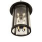 Meyda Lighting Fulton 25" 8-Light Oil Rubbed Bronze Prime Lantern Pendant Light With Clear Seeded Shade Glass
