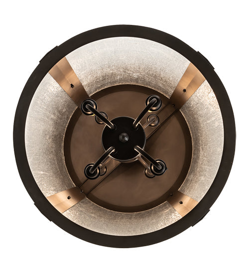 Meyda Lighting Fulton 25" 8-Light Oil Rubbed Bronze Prime Lantern Pendant Light With Clear Seeded Shade Glass