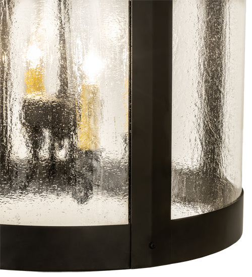 Meyda Lighting Fulton 25" 8-Light Oil Rubbed Bronze Prime Lantern Pendant Light With Clear Seeded Shade Glass