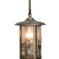 Meyda Lighting Fulton 26" 2-Light Antique Brass Song Bird Island Pendant Light With Clear Seeded Shade Glass