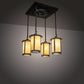 Meyda Lighting Fulton 27" 4-Light Verdigris Semi-flush Mount Light With Beige Art Shade Glass