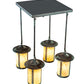 Meyda Lighting Fulton 27" 4-Light Verdigris Semi-flush Mount Light With Beige Art Shade Glass