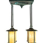 Meyda Lighting Fulton 27" 4-Light Verdigris Semi-flush Mount Light With Beige Art Shade Glass