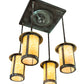 Meyda Lighting Fulton 27" 4-Light Verdigris Semi-flush Mount Light With Beige Art Shade Glass