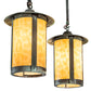Meyda Lighting Fulton 27" 4-Light Verdigris Semi-flush Mount Light With Beige Art Shade Glass