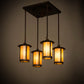 Meyda Lighting Fulton 28" 4-Light Vintage Copper Prime Pendant Light With Beige Iridescent Shade Glass