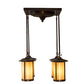 Meyda Lighting Fulton 28" 4-Light Vintage Copper Prime Pendant Light With Beige Iridescent Shade Glass