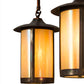 Meyda Lighting Fulton 28" 4-Light Vintage Copper Prime Pendant Light With Beige Iridescent Shade Glass
