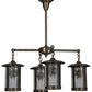 Meyda Lighting Fulton 30" 4-Light Antique Brass Wine Pine Chandelier With Clear Seeded Shade Glass