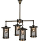 Meyda Lighting Fulton 30" 4-Light Antique Brass Wine Pine Chandelier With Clear Seeded Shade Glass