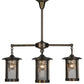 Meyda Lighting Fulton 30" 4-Light Antique Brass Wine Pine Chandelier With Clear Seeded Shade Glass