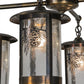 Meyda Lighting Fulton 30" 4-Light Antique Brass Wine Pine Chandelier With Clear Seeded Shade Glass