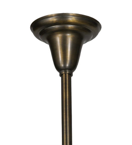 Meyda Lighting Fulton 30" 4-Light Antique Brass Wine Pine Chandelier With Clear Seeded Shade Glass