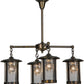 Meyda Lighting Fulton 30" 4-Light Antique Brass Wine Pine Chandelier With Clear Seeded Shade Glass
