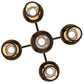 Meyda Lighting Fulton 30" 5-Light Craftsman Brown Chandelier With Beige Shade Glass