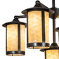 Meyda Lighting Fulton 30" 5-Light Craftsman Brown Chandelier With Beige Shade Glass