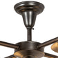 Meyda Lighting Fulton 30" 5-Light Craftsman Brown Chandelier With Beige Shade Glass