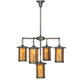 Meyda Lighting Fulton 31" 5-Light Craftsman Brown Prime Chandelier With Amber Mica Shade Glass
