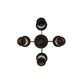 Meyda Lighting Fulton 31" 5-Light Craftsman Brown Prime Chandelier With Amber Mica Shade Glass