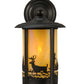 Meyda Lighting Fulton 32203 8" Craftsman Brown Deer Creek Solid Mount Wall Sconce With Beige Iridescent Shade Glass