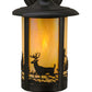 Meyda Lighting Fulton 32203 8" Craftsman Brown Deer Creek Solid Mount Wall Sconce With Beige Iridescent Shade Glass