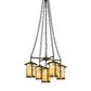 Meyda Lighting Fulton 36" 5-Light Craftsman Brown Branches Chandelier With Beige Art Shade Glass