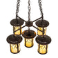 Meyda Lighting Fulton 36" 5-Light Craftsman Brown Branches Chandelier With Beige Art Shade Glass