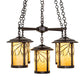 Meyda Lighting Fulton 36" 5-Light Craftsman Brown Branches Chandelier With Beige Art Shade Glass