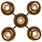 Meyda Lighting Fulton 36" 5-Light Craftsman Brown Branches Chandelier With Beige Art Shade Glass
