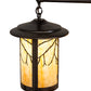 Meyda Lighting Fulton 36" 5-Light Craftsman Brown Branches Chandelier With Beige Art Shade Glass