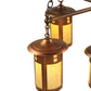 Meyda Lighting Fulton 36" 5-Light Shiny Auburn Prairie Loft Chandelier With Beige Art Shade Glass