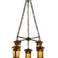 Meyda Lighting Fulton 36" 5-Light Shiny Auburn Prairie Loft Chandelier With Beige Art Shade Glass