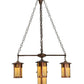Meyda Lighting Fulton 36" 5-Light Shiny Auburn Prairie Loft Chandelier With Beige Art Shade Glass