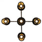 Meyda Lighting Fulton 36" 5-Light Shiny Auburn Prairie Loft Chandelier With Beige Art Shade Glass