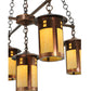 Meyda Lighting Fulton 36" 5-Light Shiny Auburn Prairie Loft Chandelier With Beige Art Shade Glass