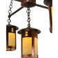Meyda Lighting Fulton 36" 5-Light Shiny Auburn Prairie Loft Chandelier With Beige Art Shade Glass
