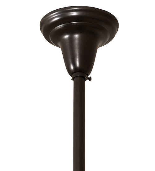 Meyda Lighting Fulton 42" 5-Light Craftsman Brown Prime Chandelier With Beige Art Shade Glass