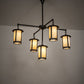 Meyda Lighting Fulton 42" 5-Light Craftsman Brown Prime Chandelier With Beige Art Shade Glass
