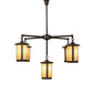 Meyda Lighting Fulton 42" 5-Light Craftsman Brown Prime Chandelier With Beige Art Shade Glass