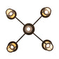 Meyda Lighting Fulton 42" 5-Light Craftsman Brown Prime Chandelier With Beige Art Shade Glass