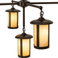 Meyda Lighting Fulton 42" 5-Light Craftsman Brown Prime Chandelier With Beige Art Shade Glass