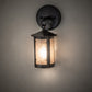 Meyda Lighting Fulton 5" Craftsman Brown Prime Hanging Wall Sconce With Silver Mica Shade Glass