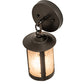 Meyda Lighting Fulton 5" Craftsman Brown Prime Hanging Wall Sconce With Silver Mica Shade Glass