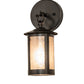 Meyda Lighting Fulton 5" Craftsman Brown Prime Hanging Wall Sconce With Silver Mica Shade Glass