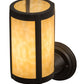 Meyda Lighting Fulton 5" Craftsman Brown Prime Wall Sconce With Beige Art Shade Glass