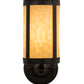 Meyda Lighting Fulton 5" Craftsman Brown Prime Wall Sconce With Beige Art Shade Glass