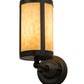 Meyda Lighting Fulton 5" Craftsman Brown Prime Wall Sconce With Beige Art Shade Glass