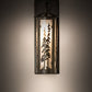 Meyda Lighting Fulton 5" Timeless Bronze Vein Tall Pines Hanging Wall Sconce With Silver Mica Shade Glass